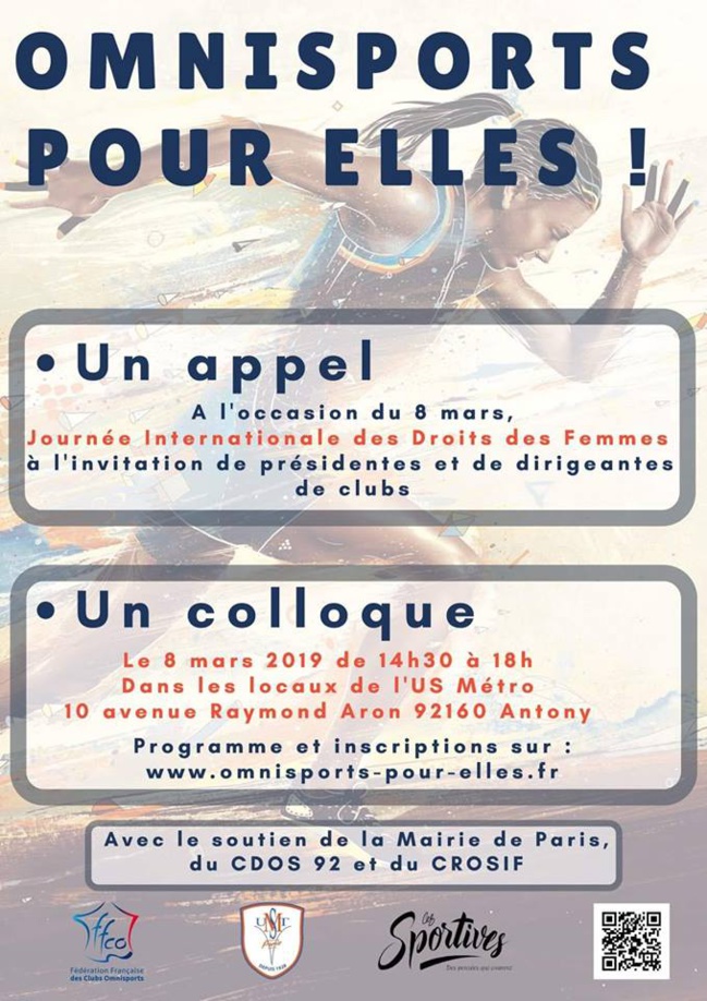 Appel du 8 Mars 2019 et Colloque "Omnisports pour elles"