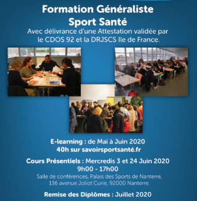 Formation Sport Santé - Session Juin 2020 - MAINTENUE