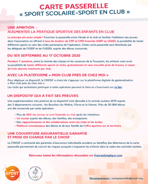 Flyer d'informations pour les clubs