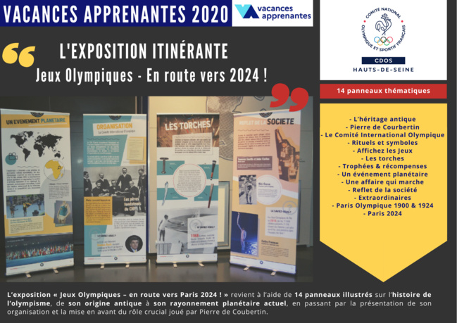 Vacances apprenantes 2020 : Découvrez vite la nouvelle exposition itinérante du CDOS 92 ! Vacances apprenantes 2020 : Découvrez vite la nouvelle exposition itinérante du CDOS 92 !