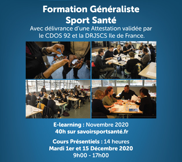 Formation sport santé - Inscription session Décembre 2020
