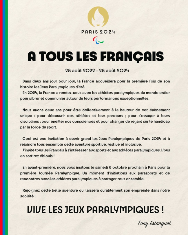 La 1ère Journée Paralympique c'est le 8 octobre à Paris ! Rejoignez le mouvement La 1ère Journée Paralympique c'est le 8 octobre à Paris ! Rejoignez le mouvement