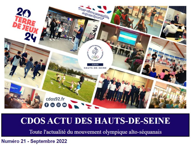 CDOS Actu des Hauts-de-Seine - Numéro 21 - Septembre 2022 CDOS Actu des Hauts-de-Seine - Numéro 21 - Septembre 2022