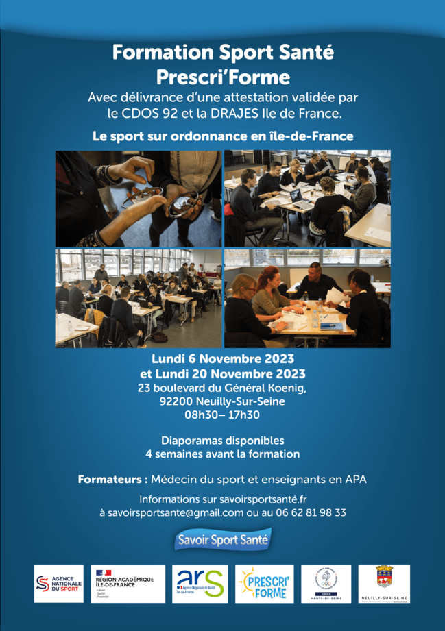 Formation Sport Santé Prescri’Forme  - Session Novembre 2023 Formation Sport Santé Prescri’Forme  - Session Novembre 2023