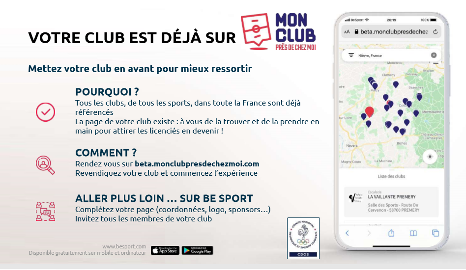 Lancement de la plateforme "Mon club près de chez moi" et label "Carte passerelle"