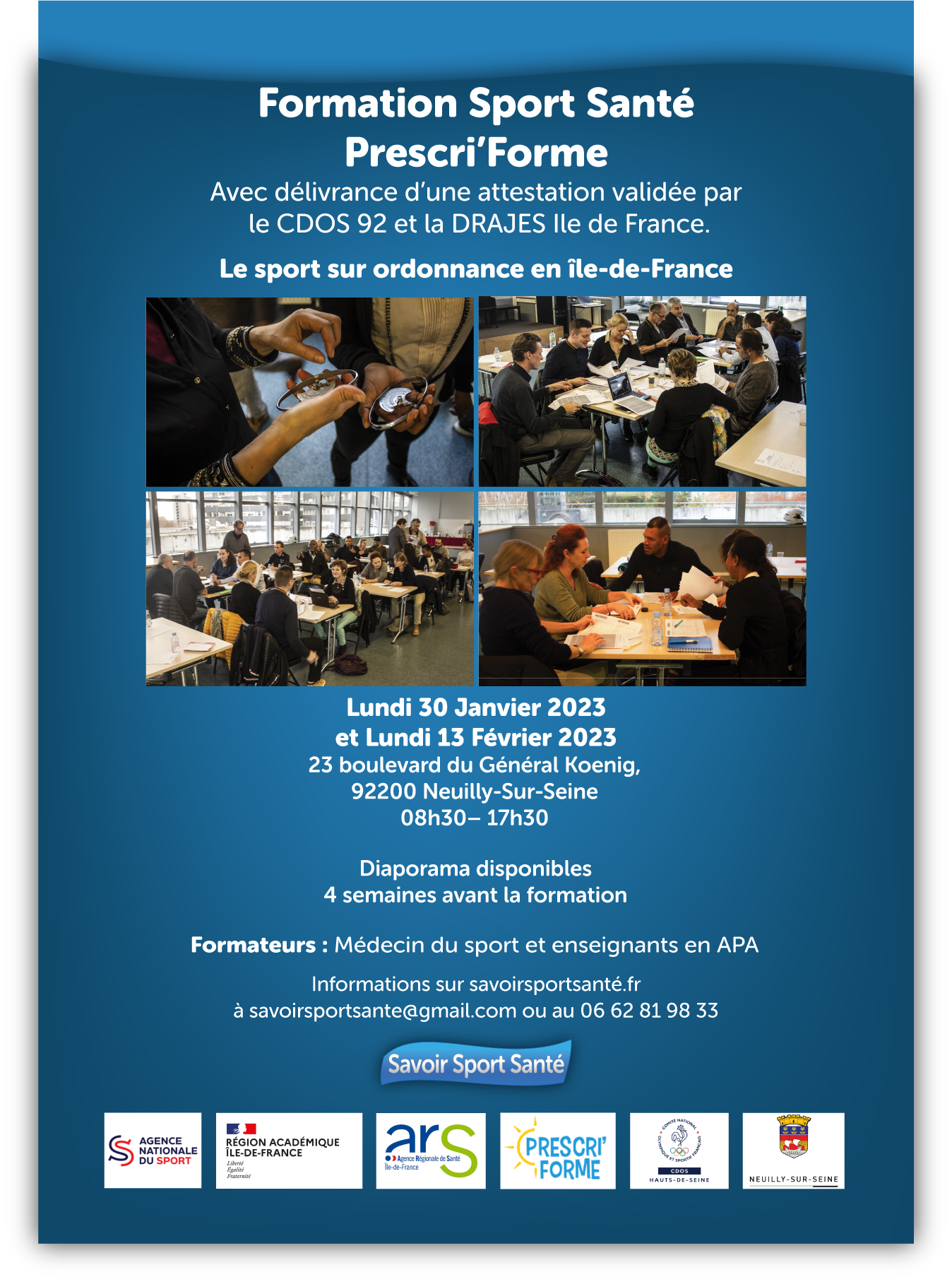 Prochaine session de formation Sport Santé Prescri'Forme - Janvier 2023 - Les inscriptions sont ouvertes !