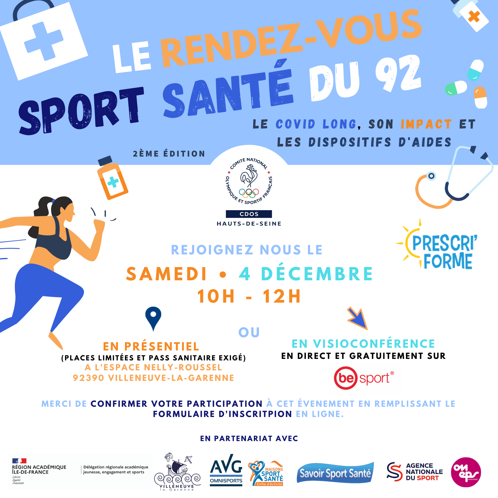 Le nouveau Rendez-vous Sport Santé du 92 - Samedi 4 décembre 2021 - Inscription en ligne gratuite Le nouveau Rendez-vous Sport Santé du 92 - Samedi 4 décembre 2021 - Inscription en ligne gratuite