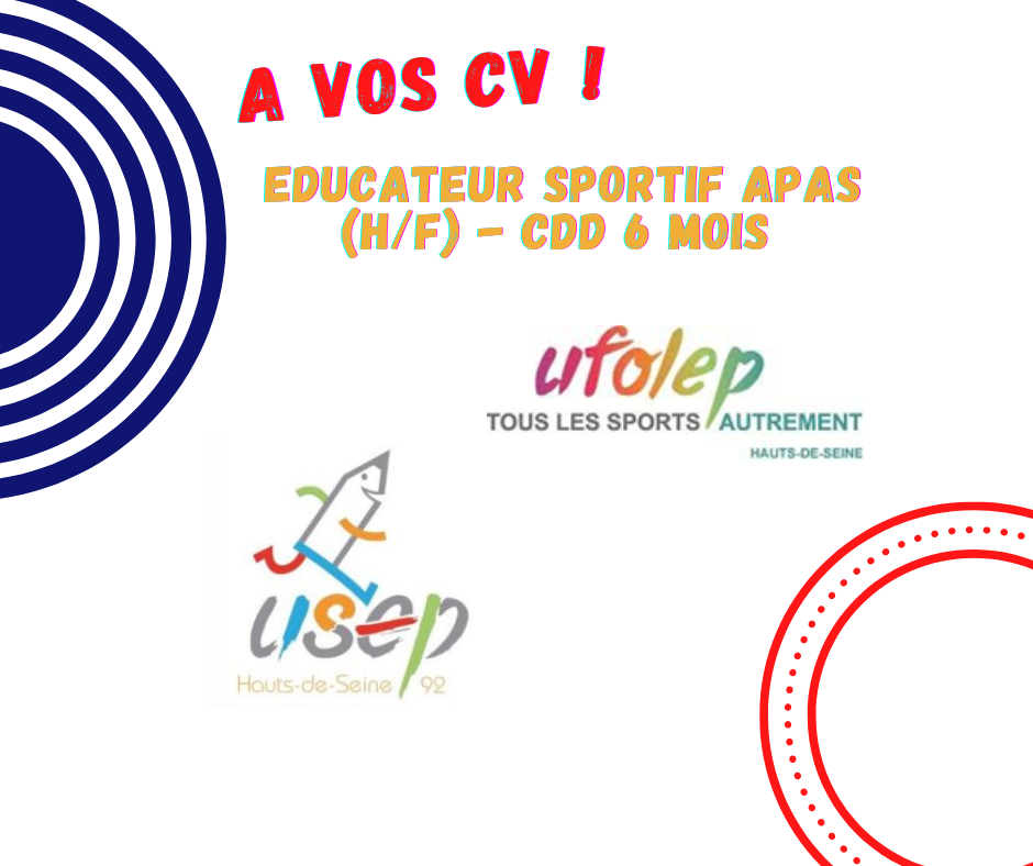 L'USEP et l'UFOLEP recrutent ! - Educateur sportif APAS CDD (H/F)