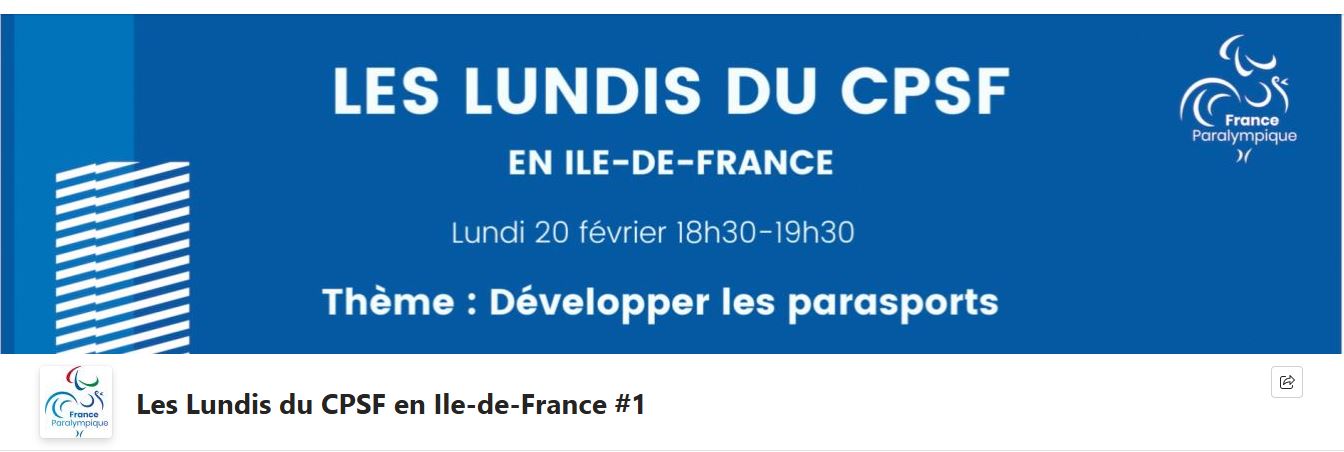 Le Comité Paralympique et Sportif lance les Lundis du CPSF - Webinaires Parasport