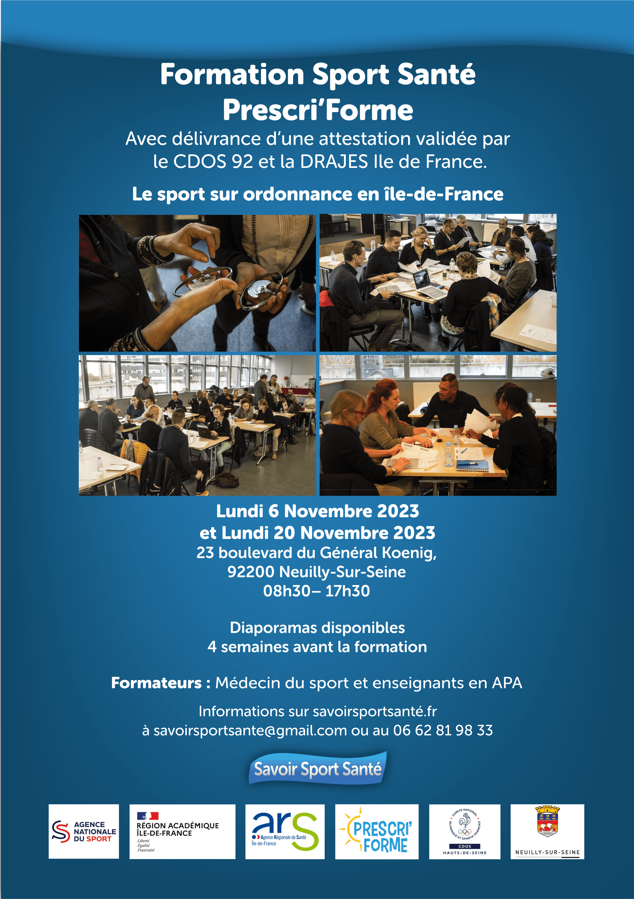 Formation Sport Santé Prescri’Forme  - Session Novembre 2023 Formation Sport Santé Prescri’Forme  - Session Novembre 2023