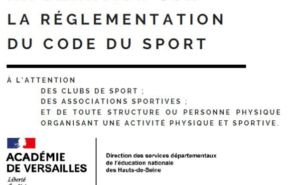 Informations SDJES portant sur la réglementation du Code du Sport